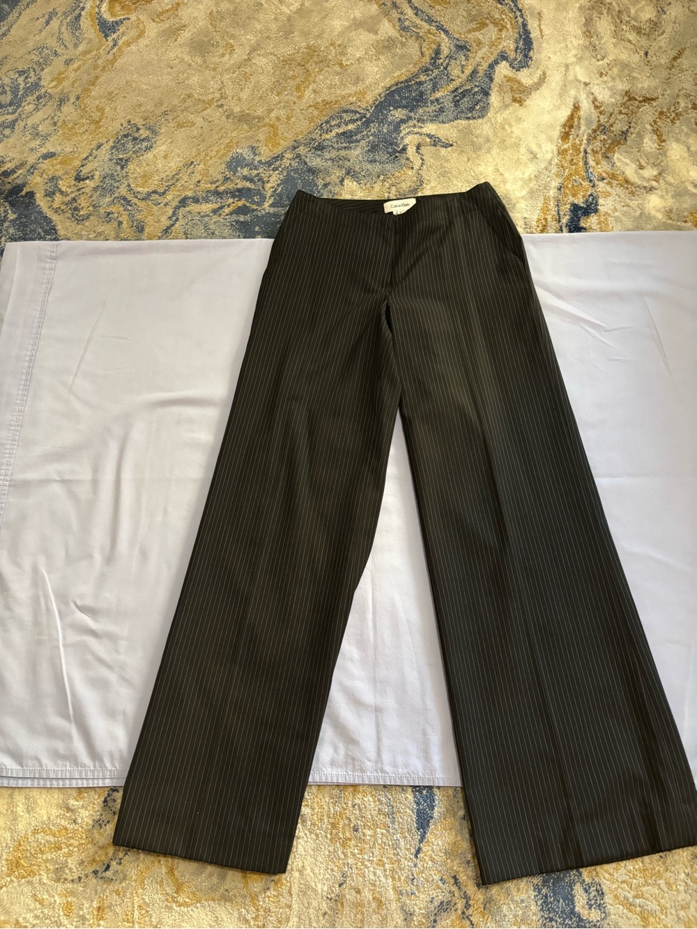 Calvin Klein Black Pinstripe Trousers